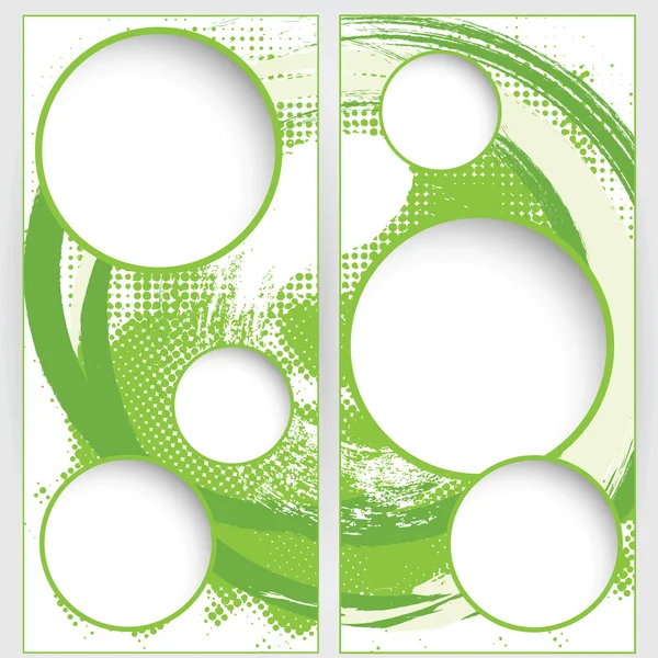 Plantilla web redonda en blanco sobre fondo grunge verde — Vector de stock