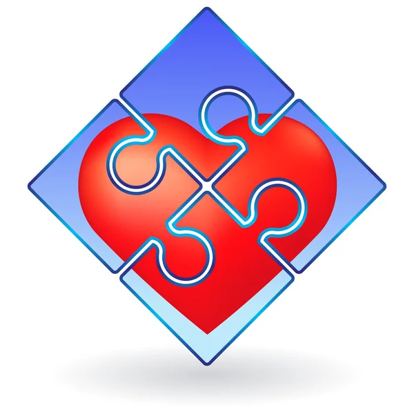 Puzzle del cuore — Vettoriale Stock