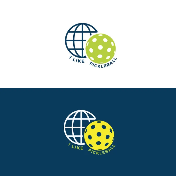 Illustration Vectorielle Logo Pickleball Boule Pickleball Symbole Globe Emblème Sportif — Image vectorielle