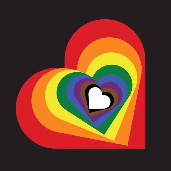 Lgbt Pride Heart Symbol Lgbtq Gay Pride Rainbow Heart Illustration — Stockvektor