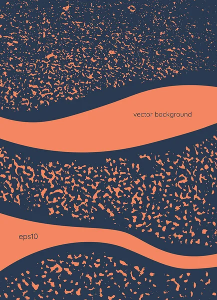 Splashed Orange Texture Dark Blue Abstract Vector Background Grungy Splattered —  Vetores de Stock