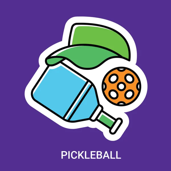 Pickleball Esporte Ativo Para Ilustração Vetorial Elementos Jogo Adulto Raquete — Vetor de Stock