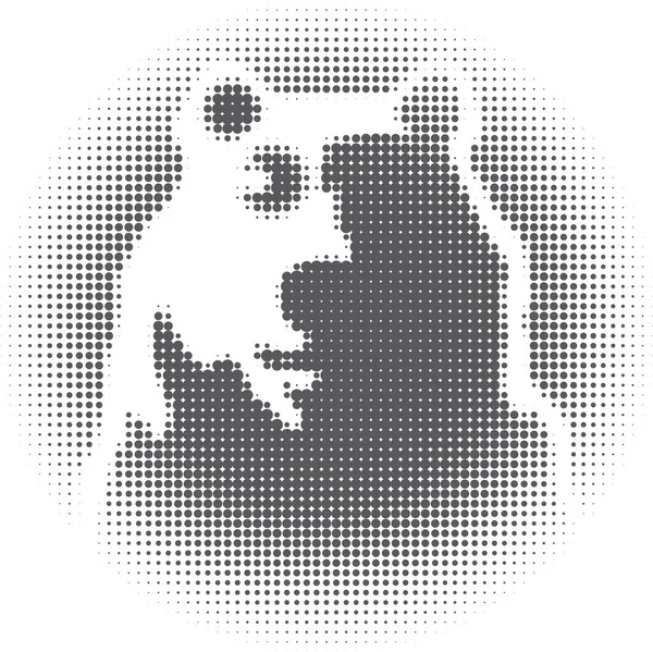 Bear Halftone Vector Illustration Black Dots Animal Design Isolated White — Wektor stockowy
