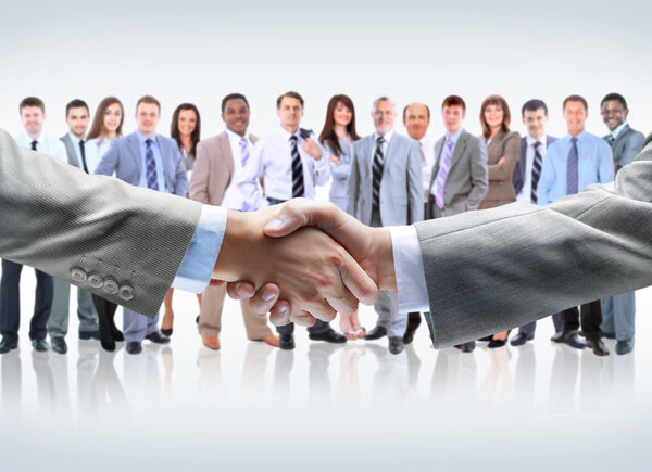 handshake isolated on business background