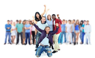 Grup genç. beyaz izole