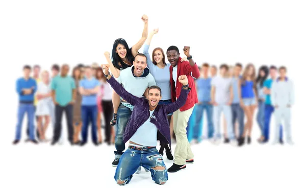 Grupo de jovens. Isolado em branco — Fotografia de Stock