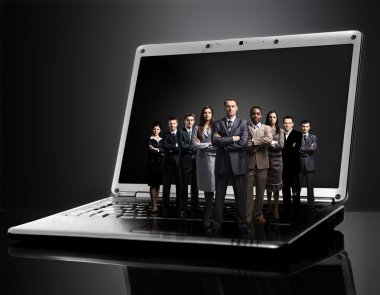laptop üzerinde Business takım