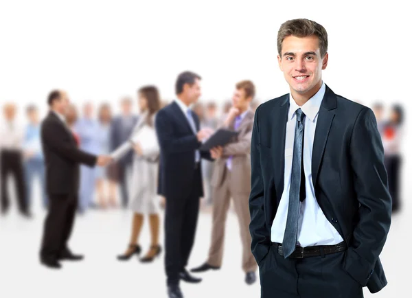 Business man and his team isolated over a white background — Stock Photo, Image