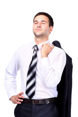 rahatlatıcı, üzerinde beyaz izole iş adamı