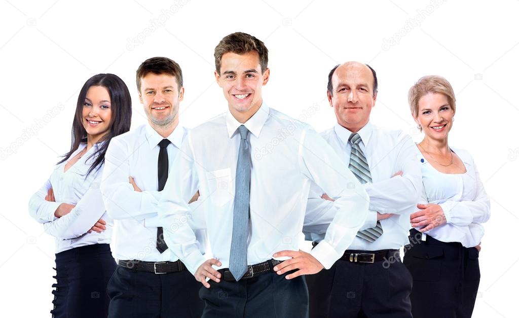 Group of business people team. Isolated on white background.