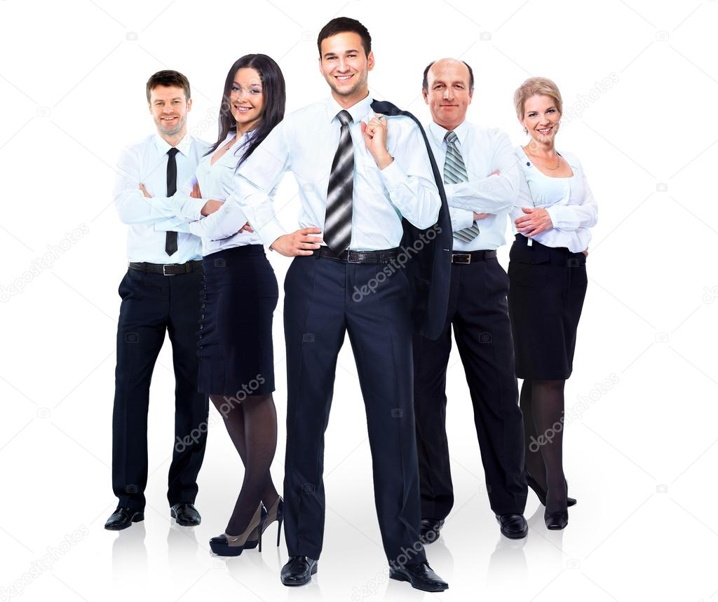 Group of business people team. Isolated on white background.