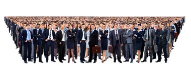 Large group of people full length isolated on white clipart