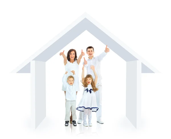 Happy family in their own home concept — Stock Photo, Image