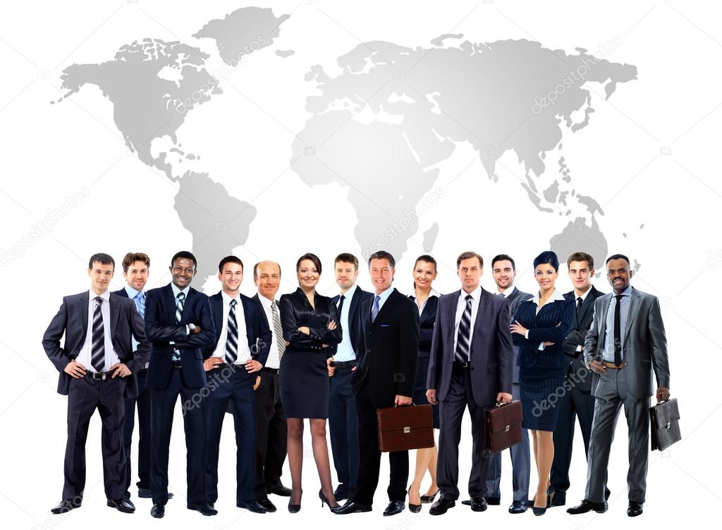 Large group of business people. Isolated over white