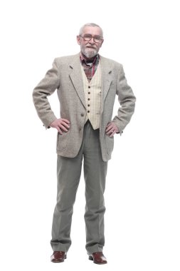 Tam gelişim. Kendinden emin yaşlı bir işadamının portresi..