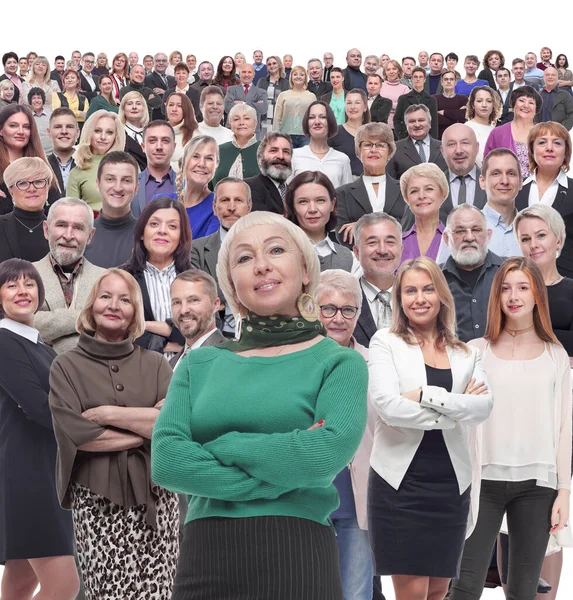 Colagem de um grupo de pessoas retrato sorrindo — Fotografia de Stock