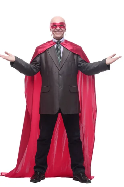 Business man in a superhero mask and Cape. — Stock Photo, Image