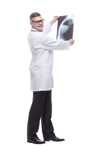 In full growth. young doctor with an x-ray. — Stockfoto