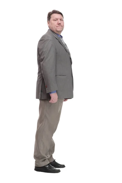 Comprimento total. homem casual em uma jaqueta cinza. — Fotografia de Stock