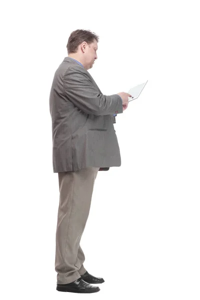 In full growth. business man with a digital tablet. — Stock Photo, Image