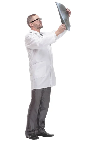 In full growth. competent doctor looking at an x-ray . — Stockfoto