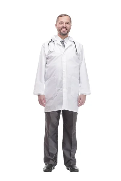 Medico maschio maturo. isolato su sfondo bianco. Foto Stock Royalty Free