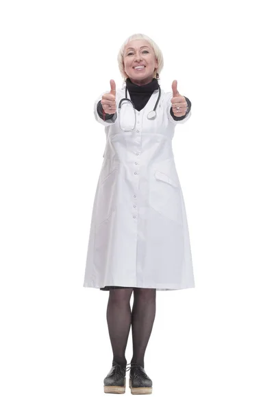 Qualified female medical doctor. isolated on a white background. — Stockfoto