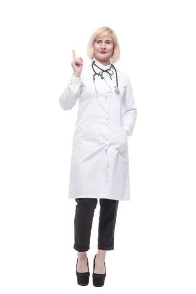 Qualified female doctor . isolated on a white background. — 图库照片