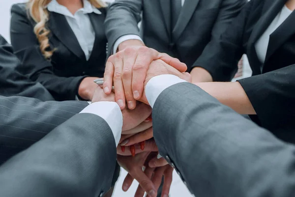 Equipo closeup.business con las manos juntas — Foto de Stock