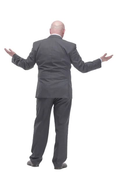 Rear view. Mature business man .isolated on a white — Foto Stock