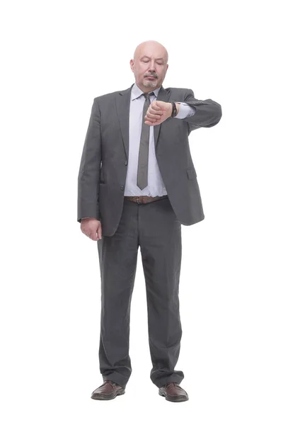 Business man looking at his wrist watch. — Stockfoto