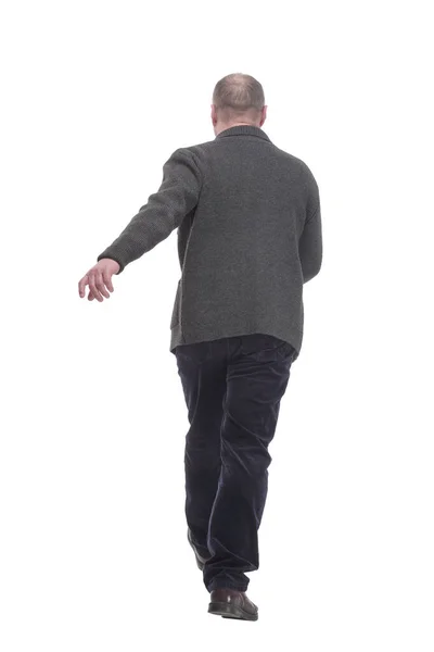 Mature man in casual clothes striding forward. — Φωτογραφία Αρχείου