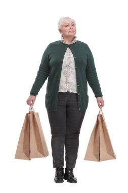 Yarı iş kadınının arkası uzaklaşıyor.