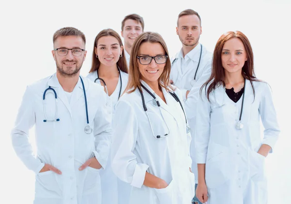 De près. groupe de médecins généralistes debout ensemble — Photo