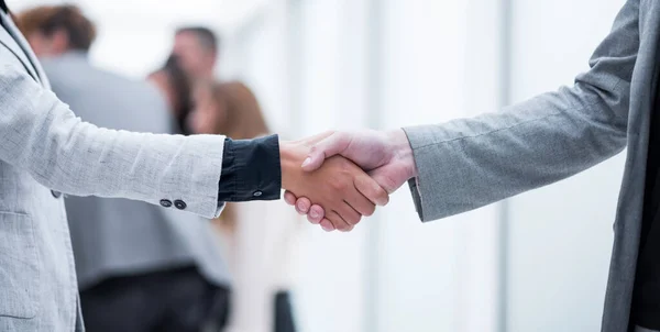 Stretta di mano aziendale. foto con uno spazio di copia — Foto Stock