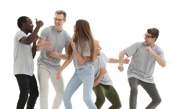 Em pleno crescimento. grupo diversificado de jovens animados — Fotografia de Stock