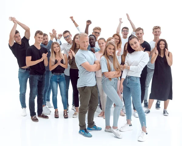 Gruppe unterschiedlicher junger Menschen steht zusammen. — Stockfoto