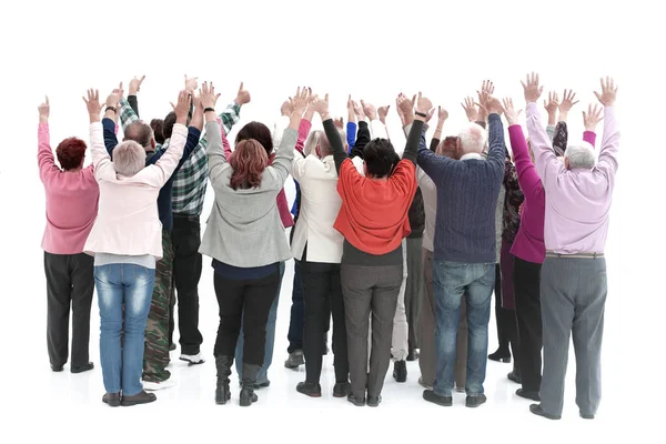 Gruppe Erwachsener hebt die Hände — Stockfoto