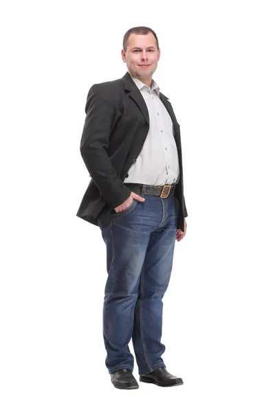 ホルマールで自信を持って成熟したビジネスマンの完全な長さの肖像画 — ストック写真