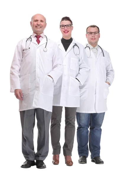 Portrait of group of smiling hospital colleagues standing together — Stock Photo, Image