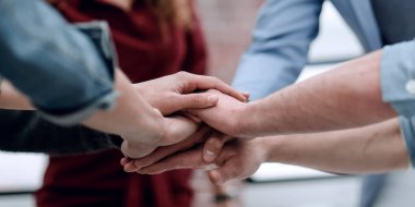 closeup.creative iş takım birlik gösterilen.