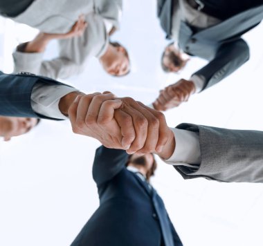 Alt görünüm. İş tokalaşması