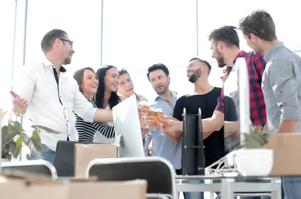 Young Business Team Celebrates Startup Success Concept — Stock Photo, Image