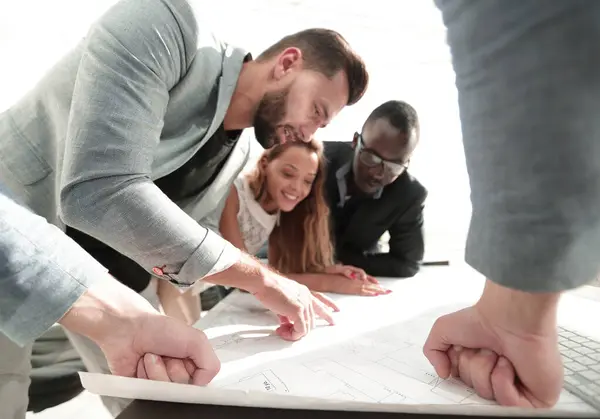 Close Architect Design Team Discussing New Ideas Concept Professionalism — Stock Photo, Image