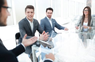 iş adamı ve iş takım kopya alanı ile çalışma meeting.photo çalışma konuları tartışmak