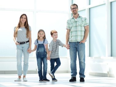 kopya alanı ile yeni bir apartment.photo modern aile ayakta
