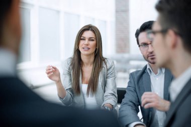 Resepsiyon .işler kavramı oturma up.business takımı Kapat