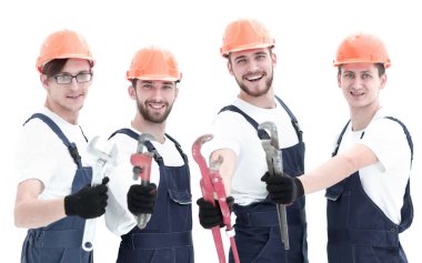 Tesisatçılar ile çalışma tools.isolated beyaz grup