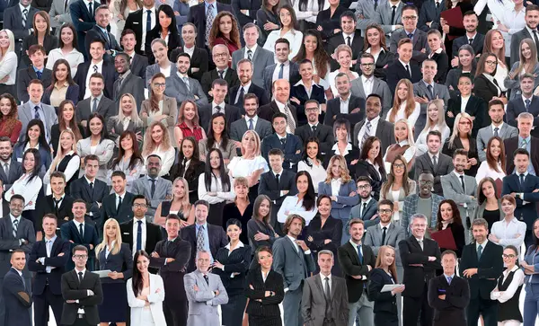 Collage Large Group People — Stock Photo, Image