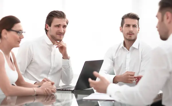 Empleados Sentados Oficina Desk Concepto Coworking — Foto de Stock